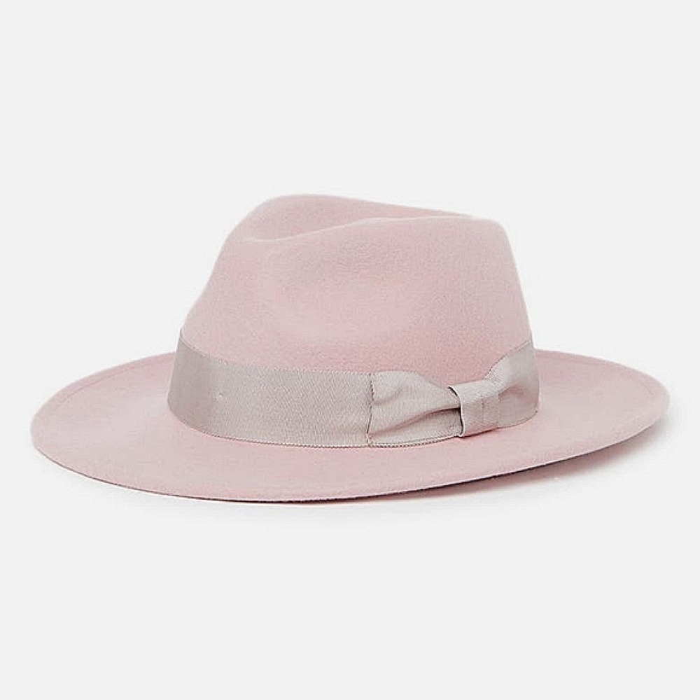 Phenix Medium Brim 100% Wool Fedora with Gross Grain Band